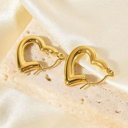 ISHKAARA Heart Shaped With Stainless Steel Anti Tarnish And Waterproof Hoop Earrings-23