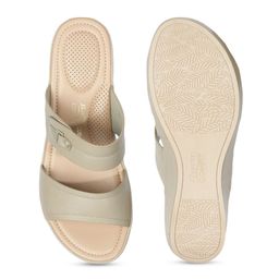 Bata comfit PU Platform Sandals with Laser Cuts image 5