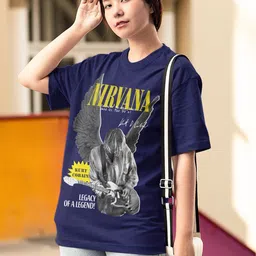 CAPTCHA Graphic Printed Round Neck Drop Shoulder Sleeves Cotton Oversized T-Shirt-picture-41