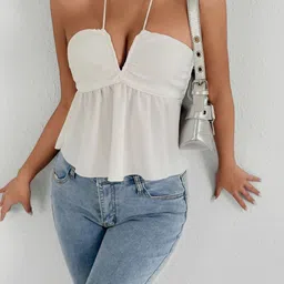StyleCast Gathered Or Pleated Crop Top-picture-12
