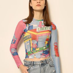 ONLY Abstract Printed Round Neck Slim Fit T-shirt-picture-20