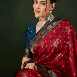 Sangria Woven Design Saree With Blouse Piece-picture-43