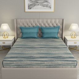 Raymond Home Grey & White Abstract Printed 120 TC Cotton Queen Bedsheet Set 2.29m x 2.54m-22