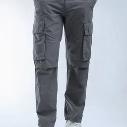 Flying Machine Men Relaxed Mid-Rise Cargos Trousers-18