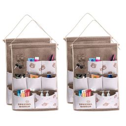 Aura Brown & White 4 Pieces Printed Hooks & Hanger Rob Wall Mount Bags-picture-24
