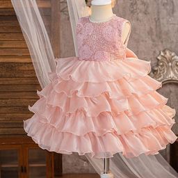 StyleCast x Revolte Embellished Round Neck Layered Georgette Formal Fit & Flare Midi Dress-image-43