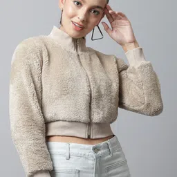 JAKANARY Women Lightweight Crop Tailored Jacket-image-12