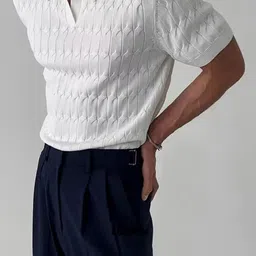 StyleCast x Revolte Men Self Design Polo Collar T-shirt-picture-11