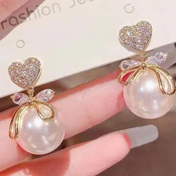 R A Enterprises Women White Earrings-image-90
