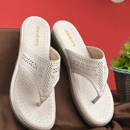 DressBerry Women Embellished Open Toe Flats with Laser Cuts-18