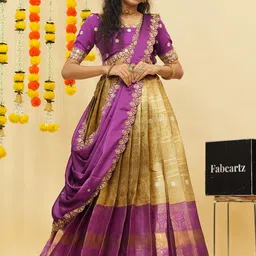 Fabcartz Embroidered Semi-Stitched Lehenga & Unstitched Blouse With Dupatta-picture-54