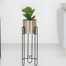 Royaloak Black Glossy Small Planter With Stand-image-62