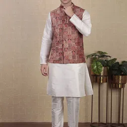 Koshin Printed Mandarin Collar Nehru Jacket-picture-18