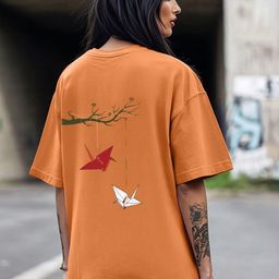 Bewakoof Oversized Pankh Graphic Printed Pure Cotton T-Shirt-image-22