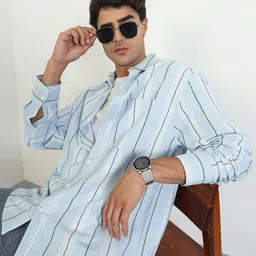 CHIMPAAANZEE Vertical Striped Long Sleeves Oversized Fit Shirt-picture-32