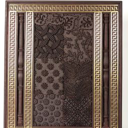 Exotic India Brown & Gold toned Textured Wooden Framed Wall Decor Hangings-picture-42
