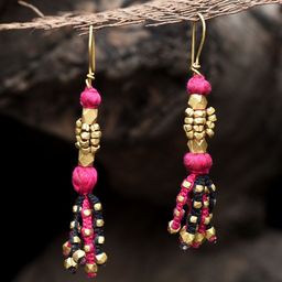 Unravel India Gold Tone Classic Drop Earrings-4