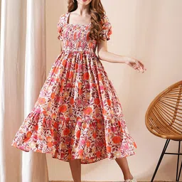 STARWORD Peter Pan Collar Fit & Flare Dress-image-84
