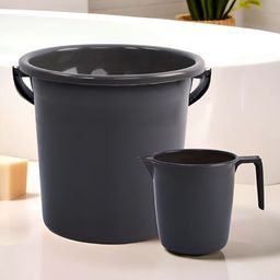 Aura Grey 2 piece Solid Plastic Bath Accessories Set-image-41