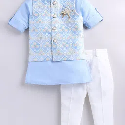 Little Collars Ethnic Wedding Wear Nehru Jacket Kurta Pajama set-35