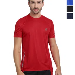 Mast & Harbour Blue & Red Pack Of 4 Abzorb T-shirts-image-68