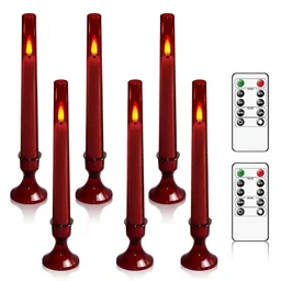 LTETTES Taper Red 6 Pieces Pillar LED Candles-image-98