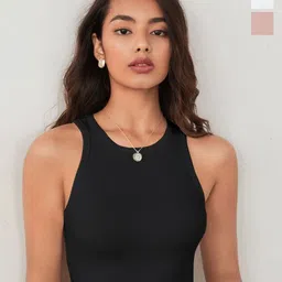 KERI PERRY Women Pack of 3 Vertical Stripes Round Neck Tank Crop Top-image-74