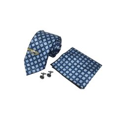 RARE COMBEE GROUP Men Necktie With Pocket Square Tie Pin & Cufflinks-image-5
