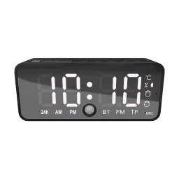 Black Portronics pixel 4 portable bluetooth speaker with digital alarm clock-24