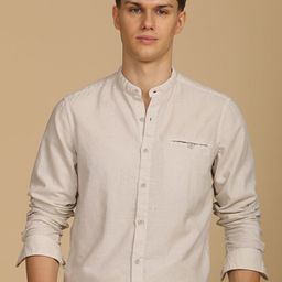 POE Men Crazy - Corduroy Solid Shirt - Cream-image-44