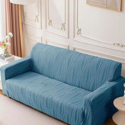 The Furnishing Tree Blue Polyester Sofa Covers With Arms-image-78