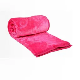 Doristyle Pink 300 GSM SOLID MINK Single Bed Blanket-picture-49