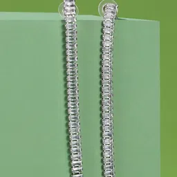 KPOP Silver-Plated Contemporary Rhinestone Studded Drop Earrings-20