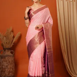 SILKWEAR Woven Design Zari Pure Silk Mysore Silk Saree-47