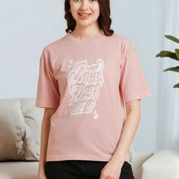 DressBerry Women Typography Printed Applique T-shirt-image-62
