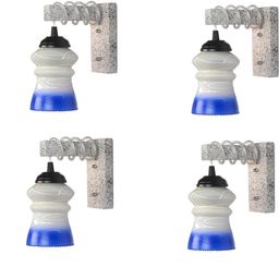 SOMIL Blue Glass Cylinder Printed Wall Lamps-image-105