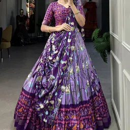 Aika Printed Ready to Wear Lehenga & Unstitched Blouse With Dupatta-picture-17