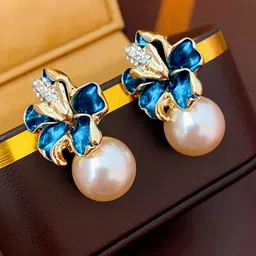 FIMBUL Gold-Plated Rhinestone Studdded Contemporary Studs-image-99
