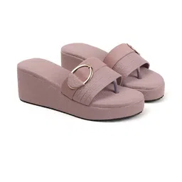 STEPIZIA Peach Mesh Wedge Heels-image-98