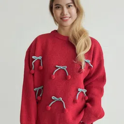 StyleCast Women Embroidered Woollen Pullover-picture-23
