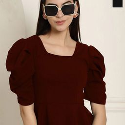 Metronaut Women Pack Of 2 Puff Sleeves Peplum and Regular Top-image-95