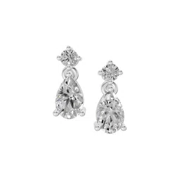 Sparkles Lab Grown Diamond 0.89 Carat Pear-Shaped Diamond Drop Earrings 14K White Gold-image-95