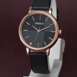 VIRAKTI Women Leather Bracelet Style Straps Analogue Watch G-08-BLACK-28.-image-79