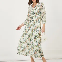 Styli Floral Print A-Line Maxi Dress-image-36