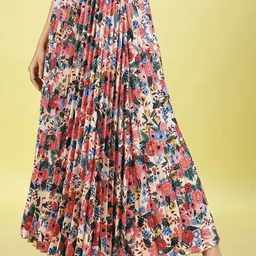 ZWERLON Printed A-Line Maxi Skirt-picture-12