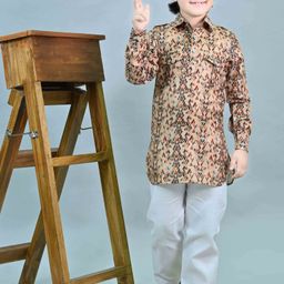 ahhaaaa Boys Floral Printed Regular Thread Work Kurta with Pyjamas-15