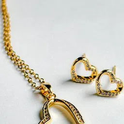 RaasRani Gold-Plated With Stones Studded Necklace & Earring Jewellery Set-45