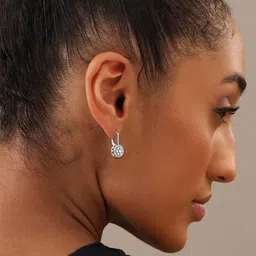 LeCalla 925 Sterling Silver Plated Cubic Zirconia Studded Circular Shaped Drop Earrings image 4