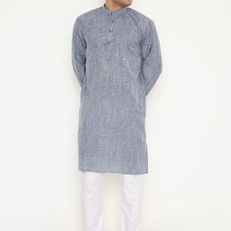 Maharaja Men Solid Kurta with Trousers-image-100