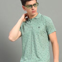 STELVIN Men Printed Polo Collar T-shirt-image-62